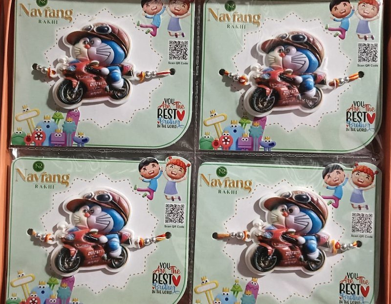 Doraemon Bike Riding Rakhi