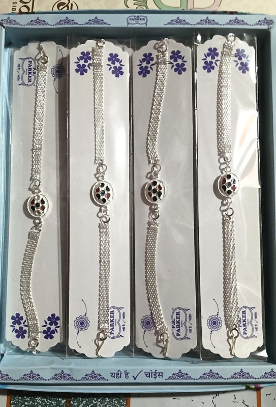 Silver Coated Bracelet Rakhi