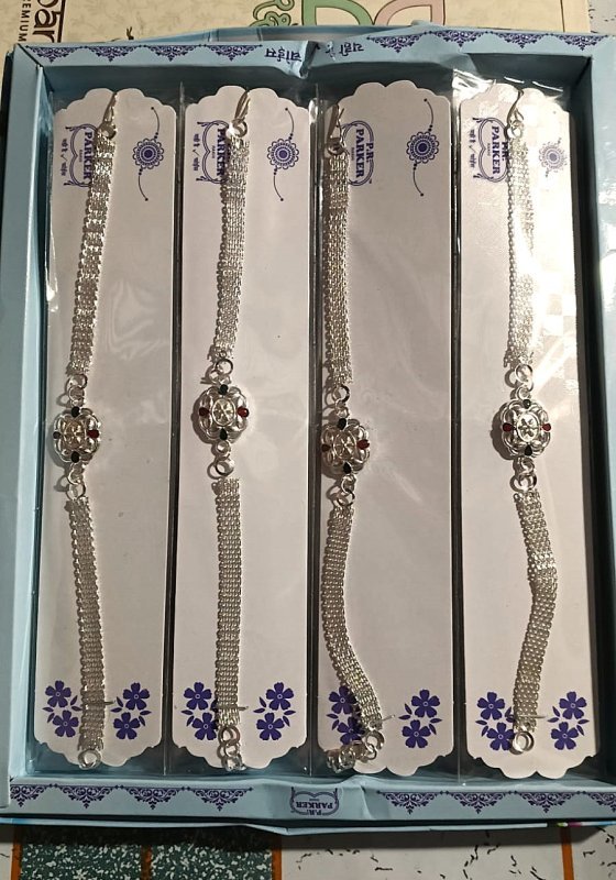 Silver-Plated Design Rakhi
